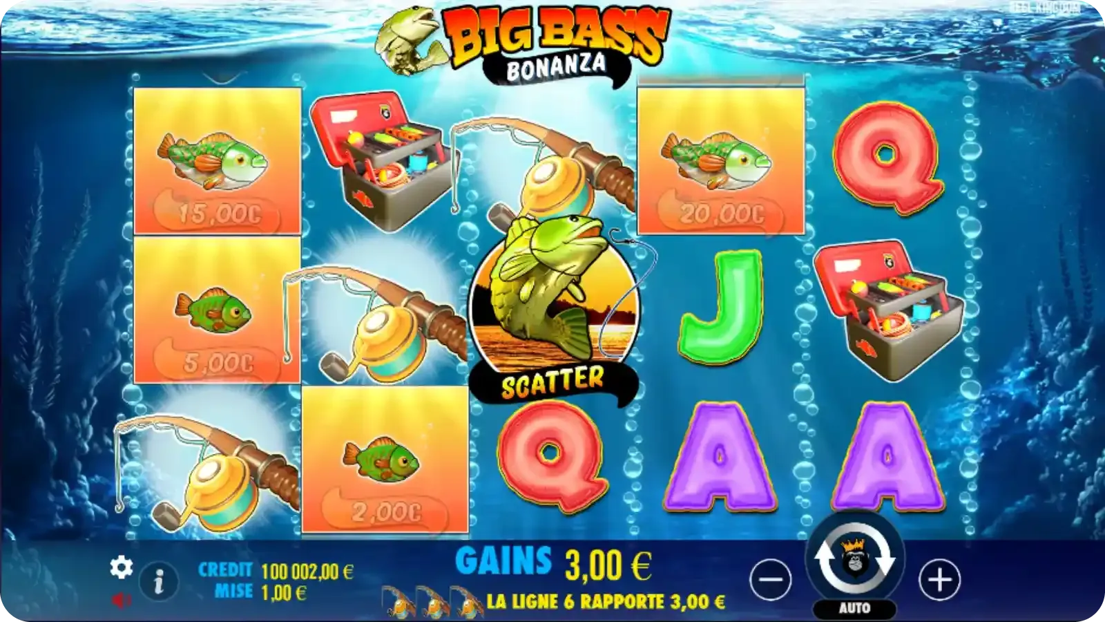 Fonctionnalités bonus dans Big Bass Bonanza